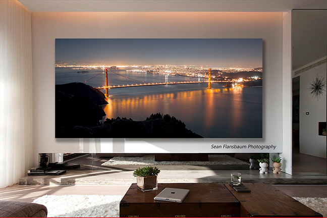 Large Metal Prints Bridge Print in a living room