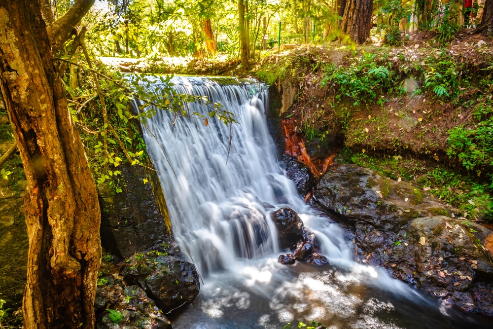 Waterfall in Rio de Avandaro in Valle de Bravo state of Mexico