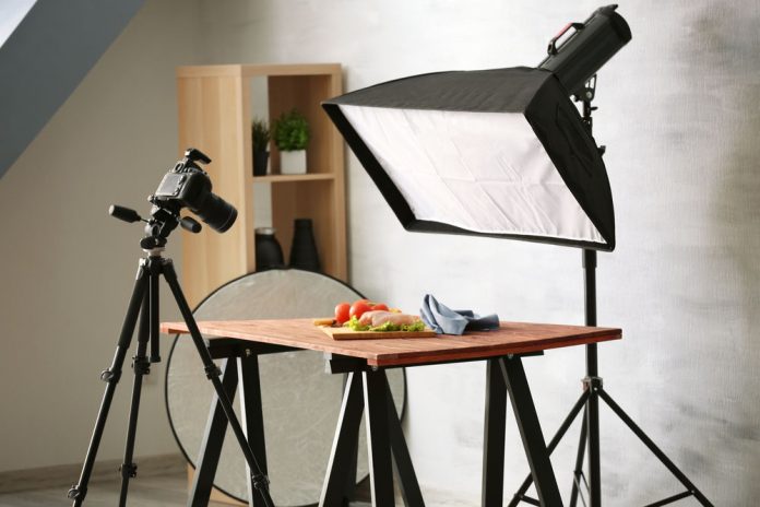 plate of food with photography lighting