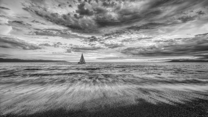 Black and White sailboat