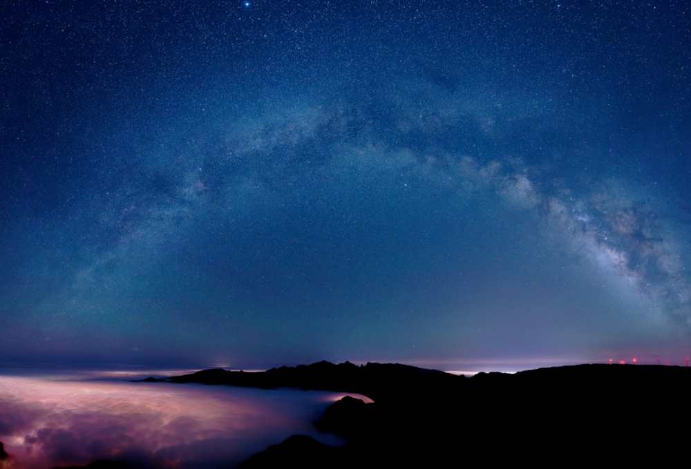 Starry Night Sky over mountains