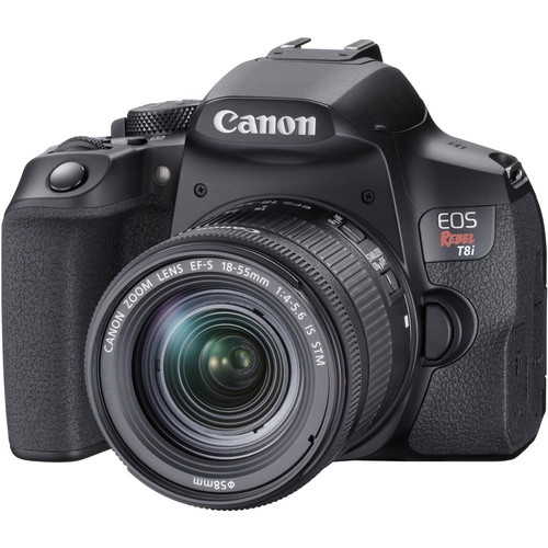 canon eos rebel t8i front with lens